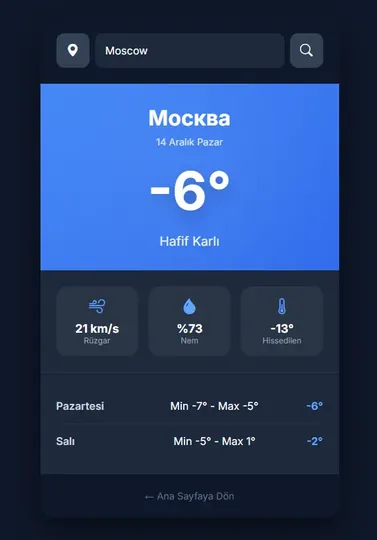Hava Durumu Web Arayüzü