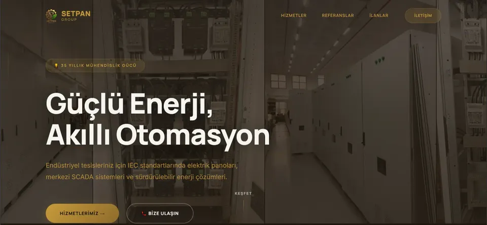 Setpan Group Kurumsal Web Sitesi Arayüzü