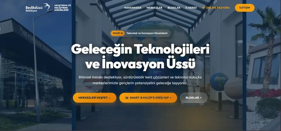 Beylikdüzü Belediyesi SmartB Web Platformu Arayüzü