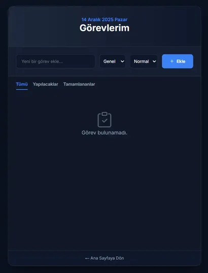 To-Do App Görev Takip Arayüzü